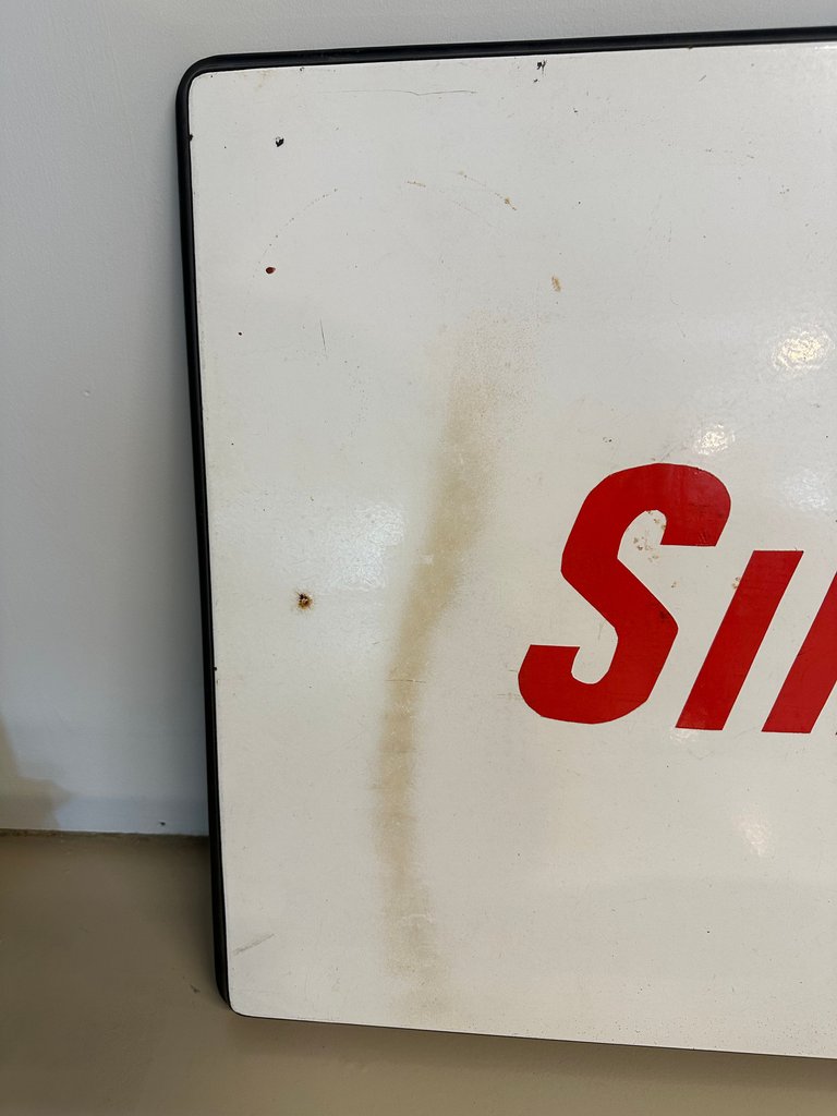 Large Porcelain Sinclair Sign on Wood Frame