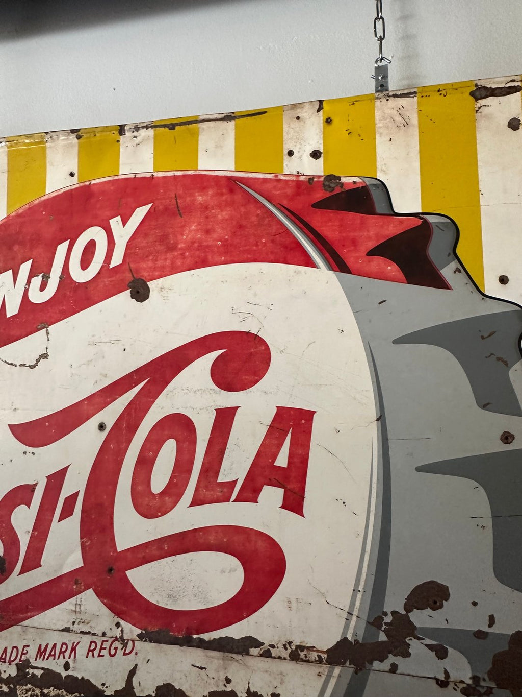 Large Vintage Pepsi Metal Sign