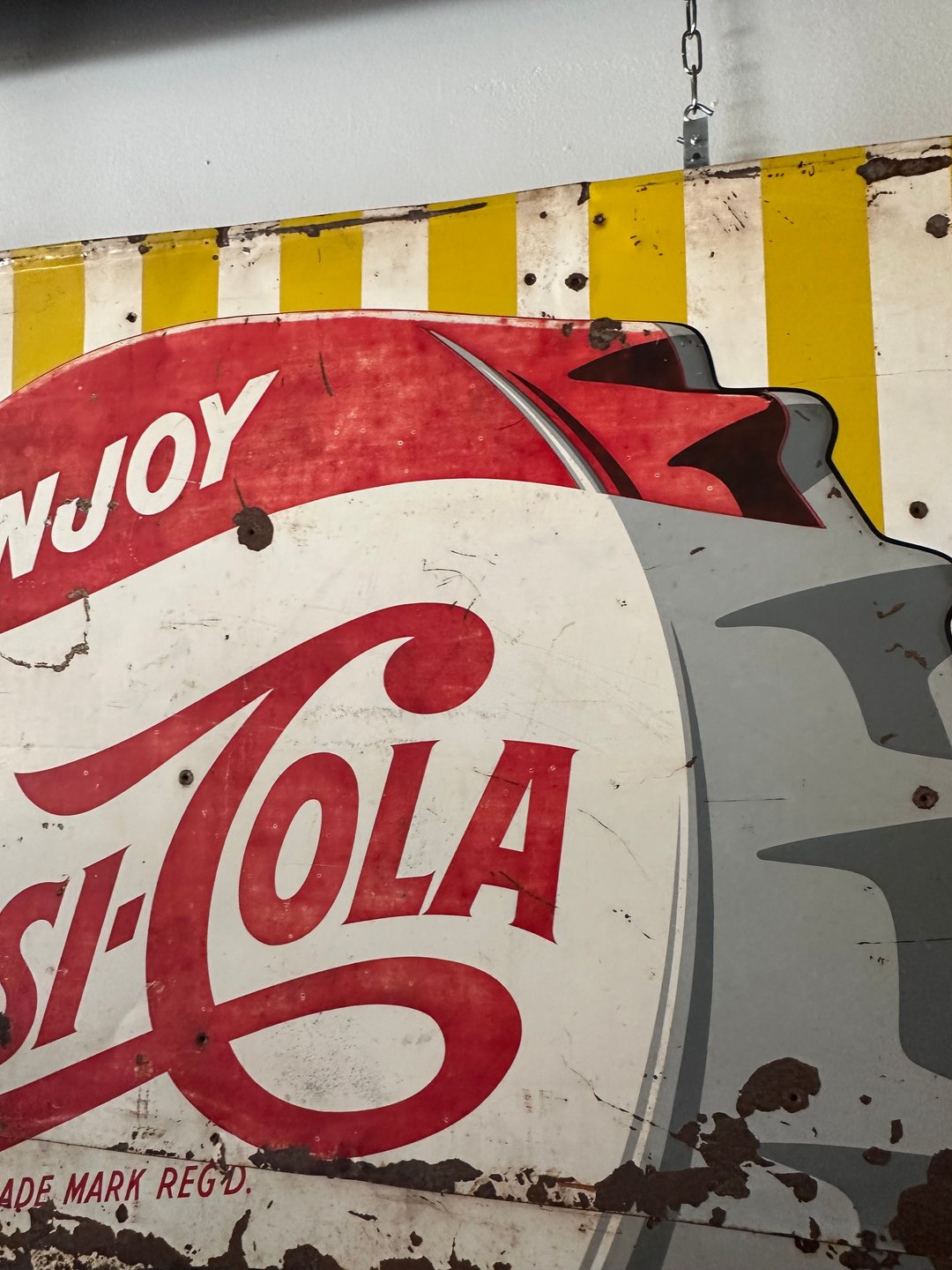 Large Vintage Pepsi Metal Sign