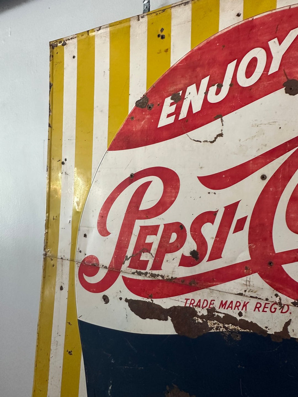 Large Vintage Pepsi Metal Sign