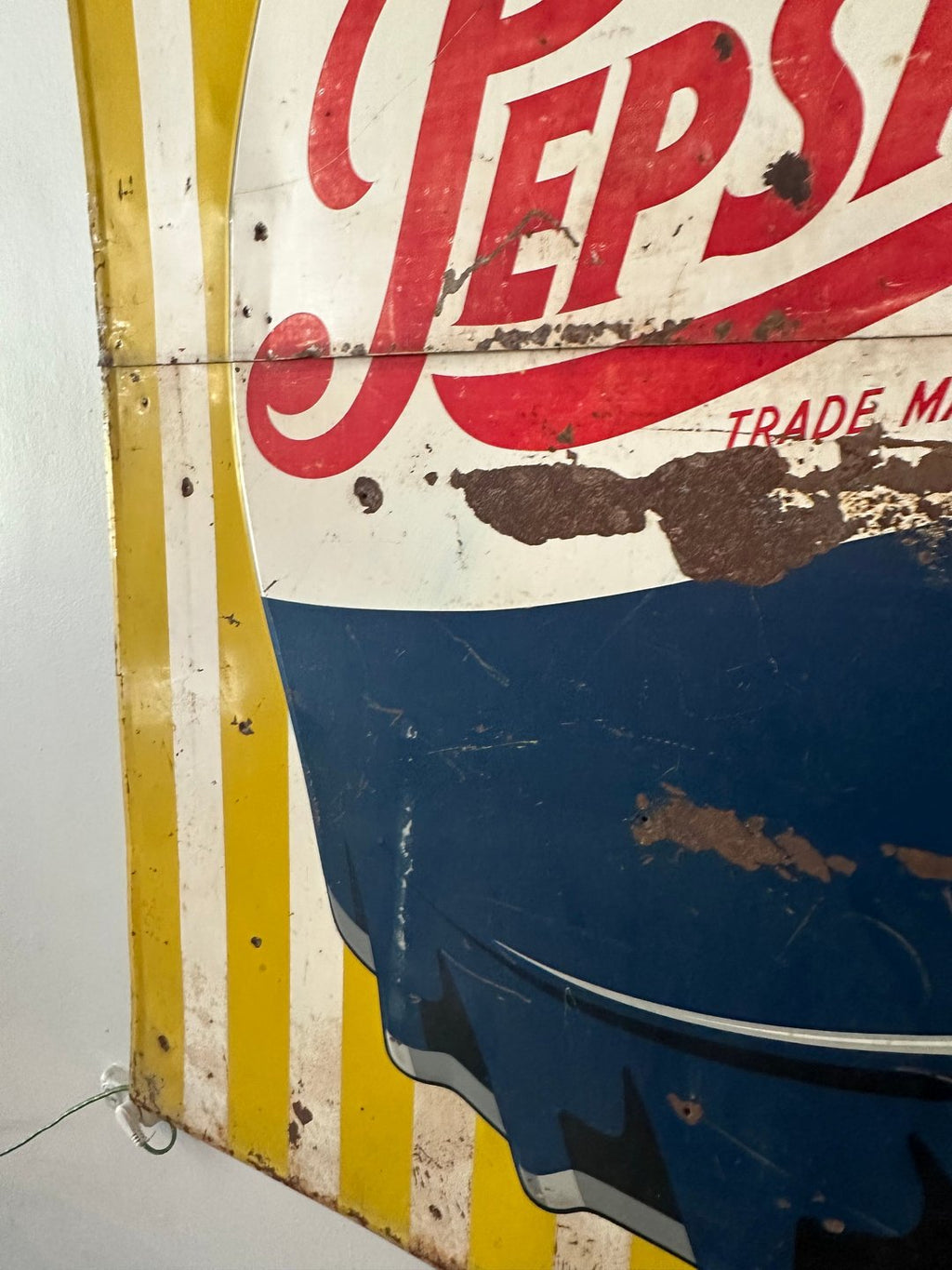 Large Vintage Pepsi Metal Sign