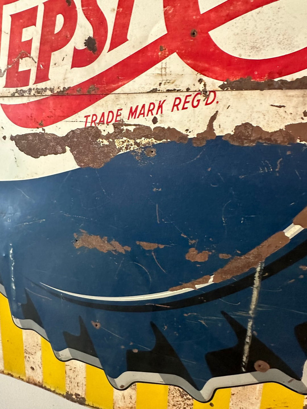 Large Vintage Pepsi Metal Sign
