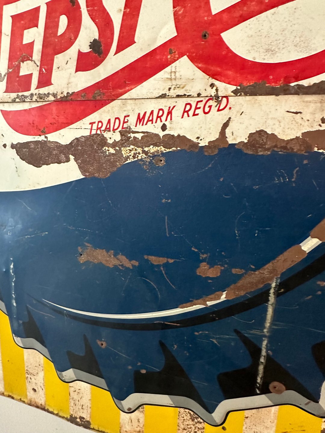 Large Vintage Pepsi Metal Sign