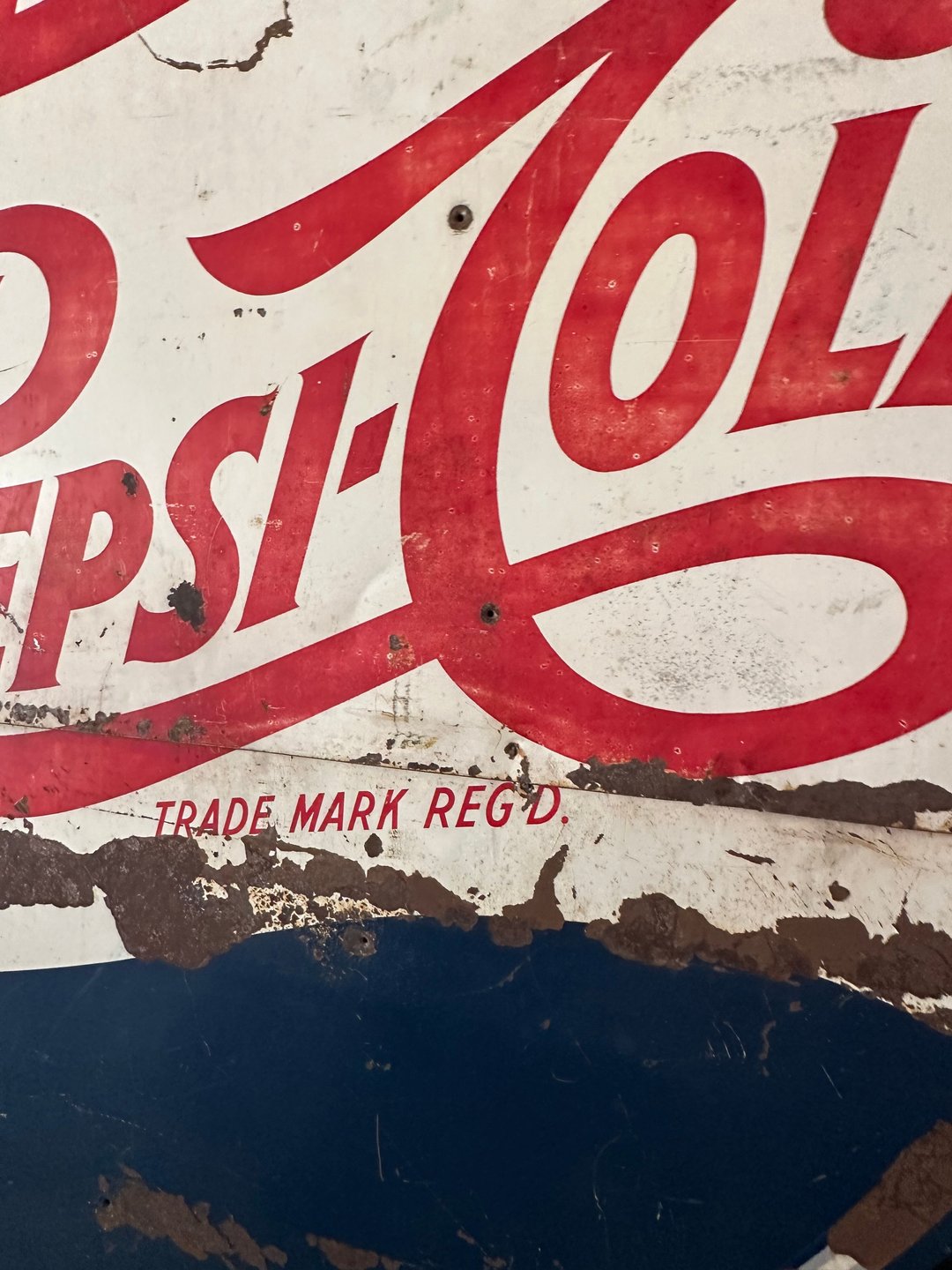 Large Vintage Pepsi Metal Sign