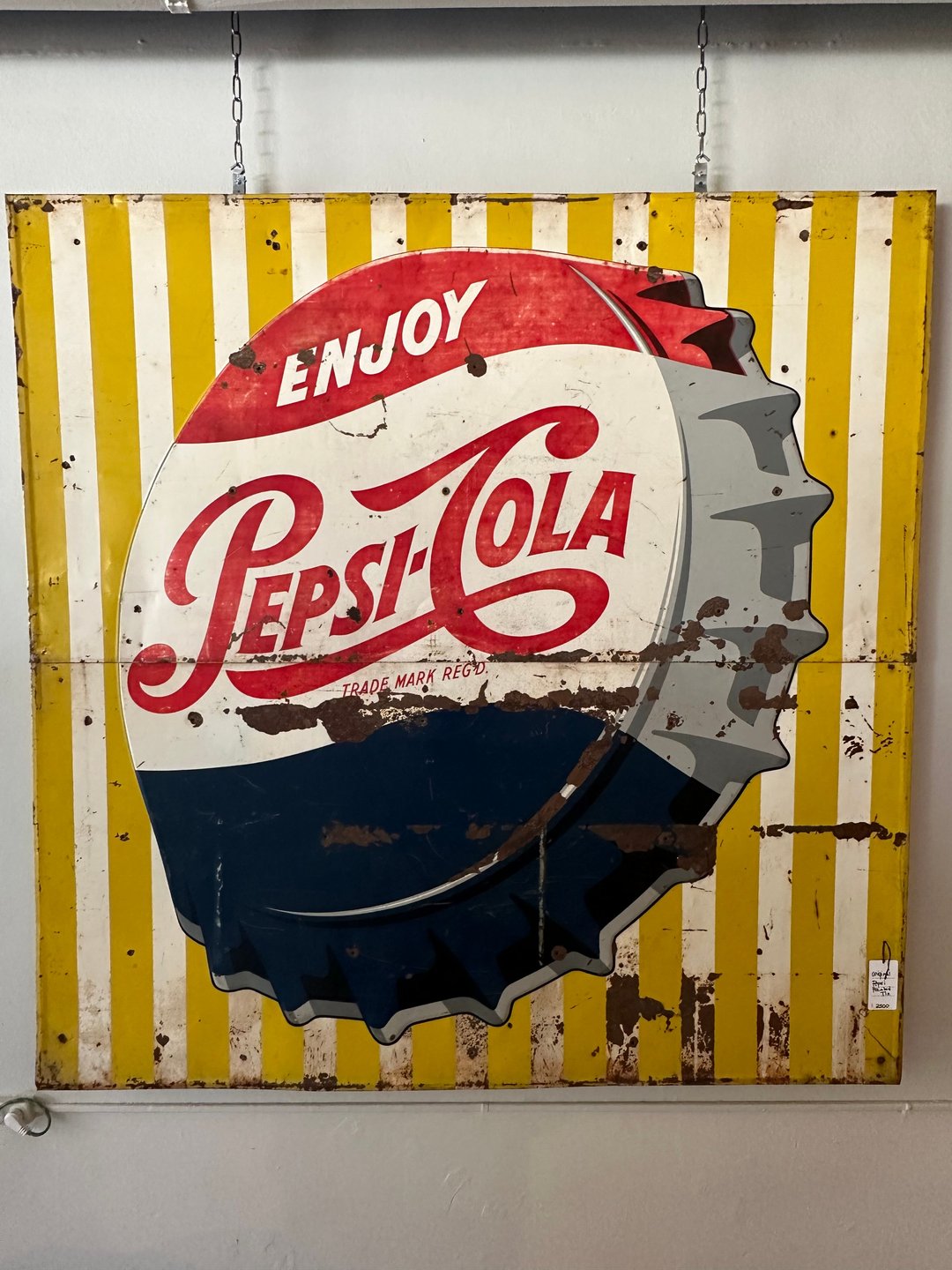 Large Vintage Pepsi Metal Sign
