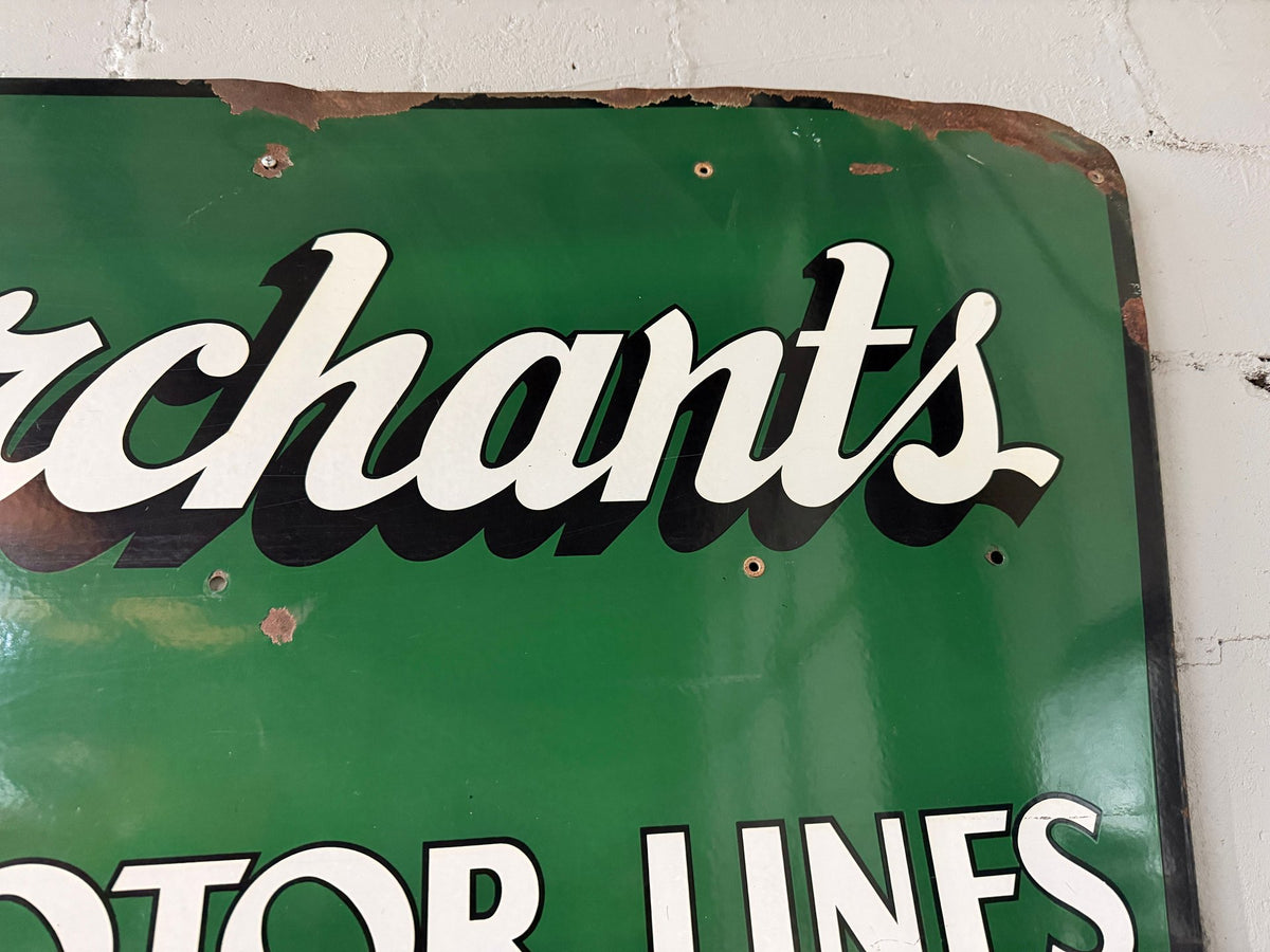 Merchants Fast Motor Lines Porcelain Sign