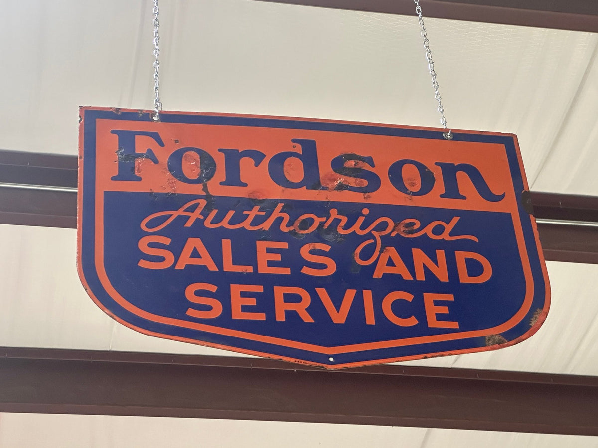 Original Fordson DBL Sided Porcelain Sign