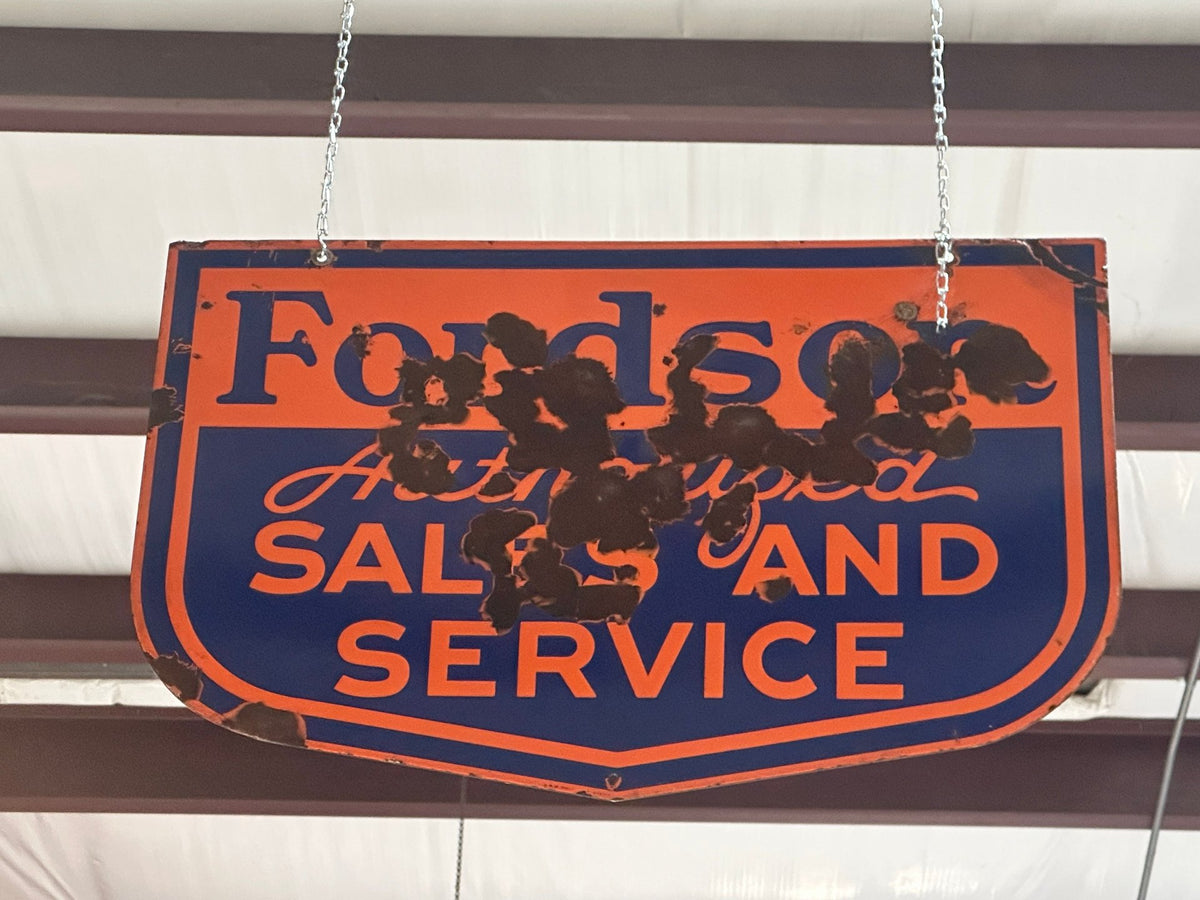 Original Fordson DBL Sided Porcelain Sign