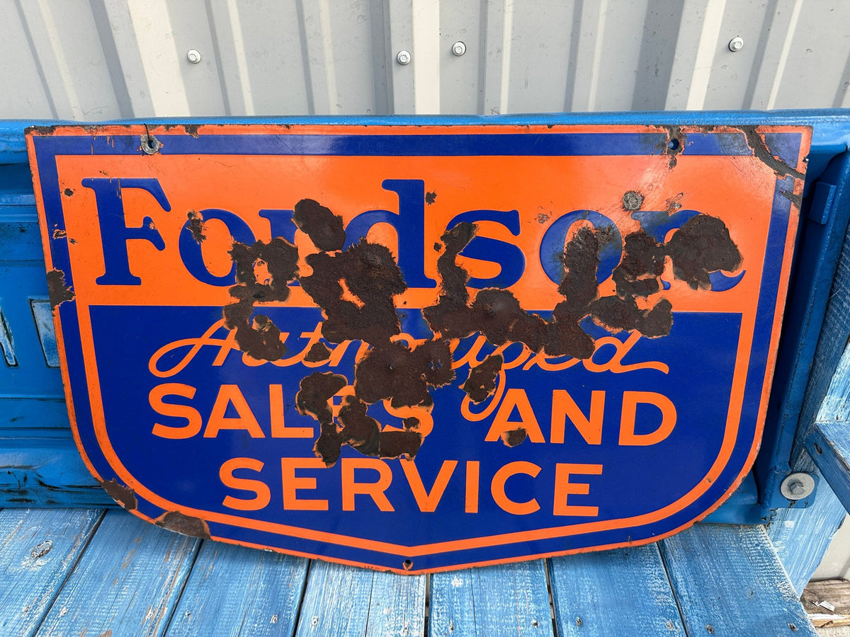 Original Fordson DBL Sided Porcelain Sign