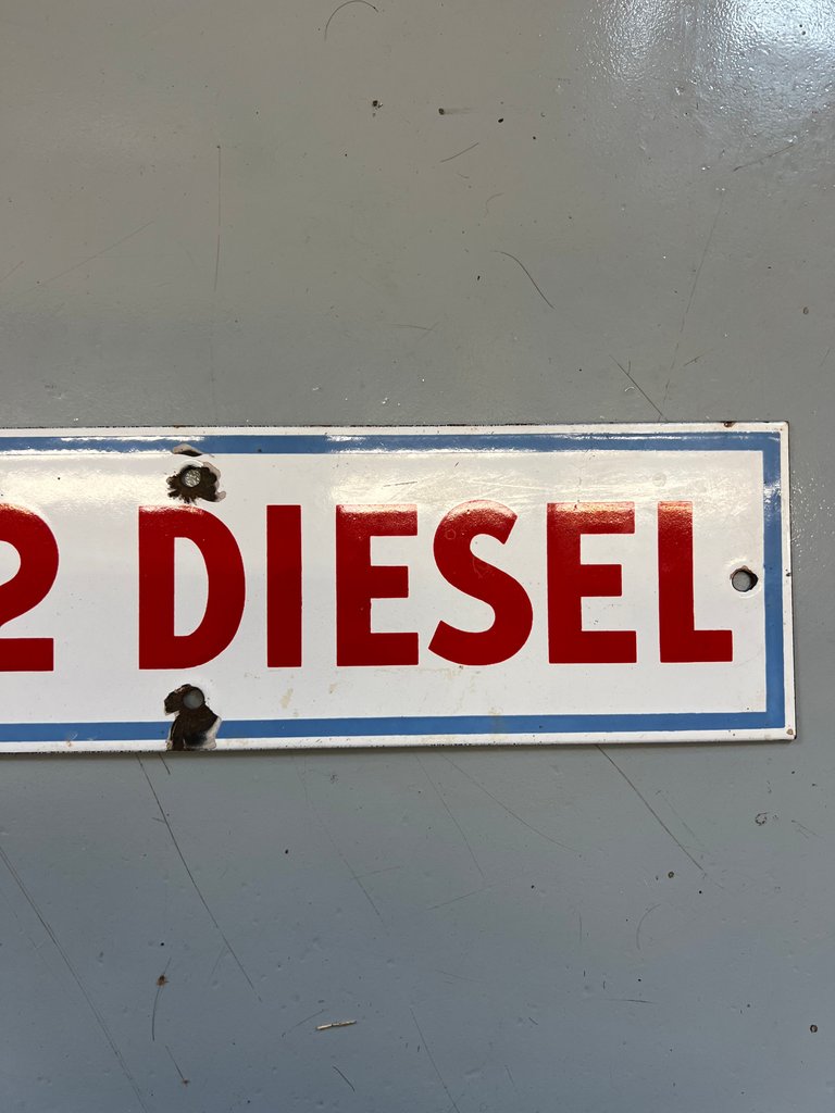 No. 2 Diesel Vintage Porcelain Sign