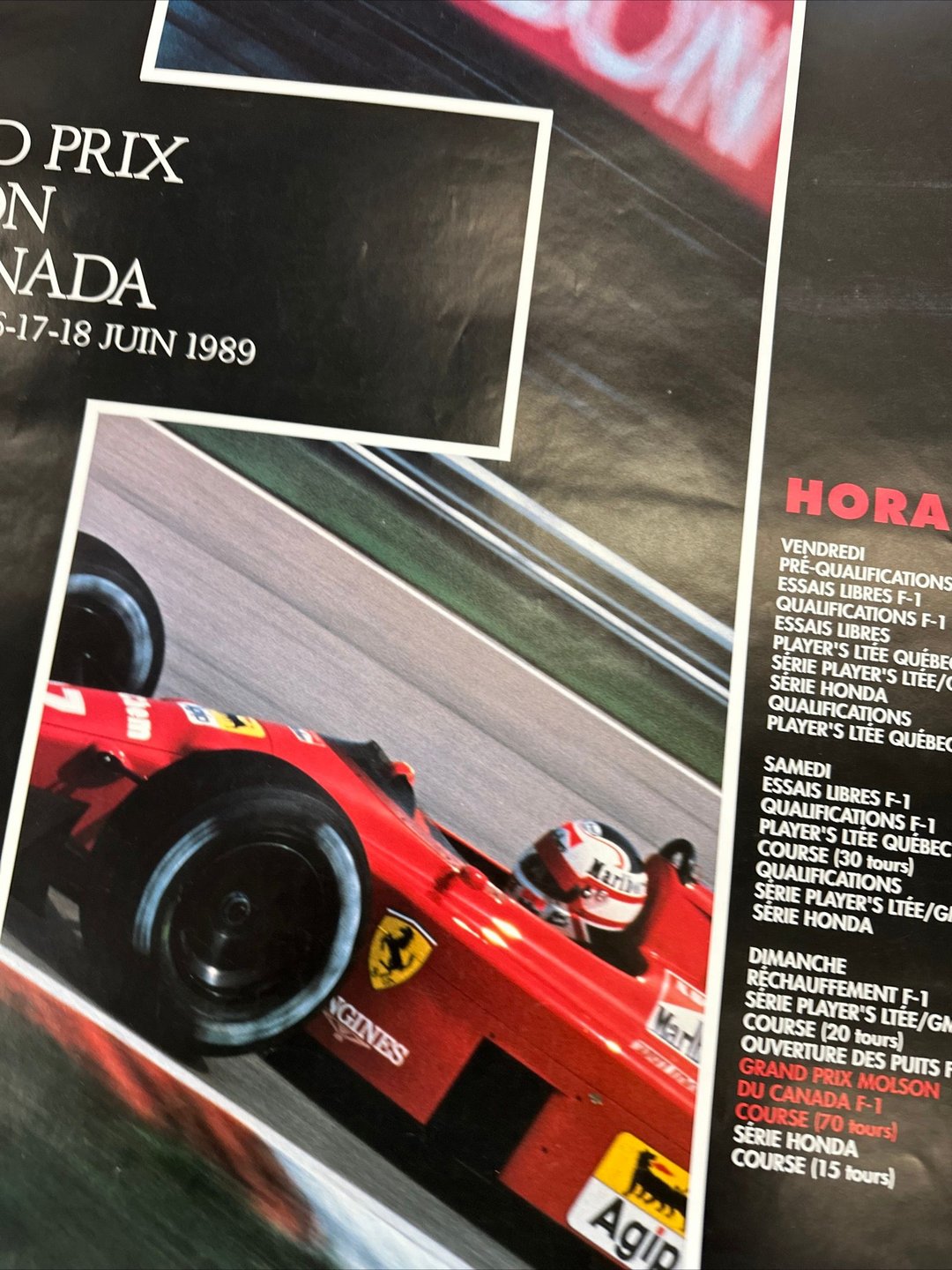 Original 1989 Montreal Canada Formula 1 GP Poster