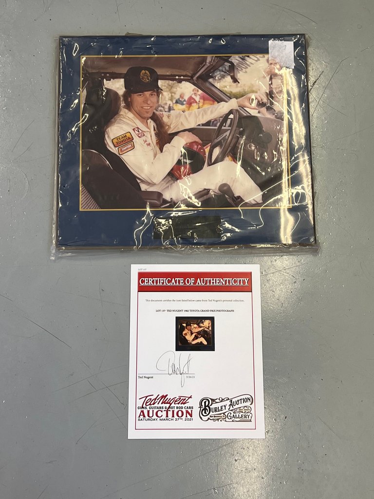 1982 Ted Nugent Toyota Grand Prix Autographed Photograph