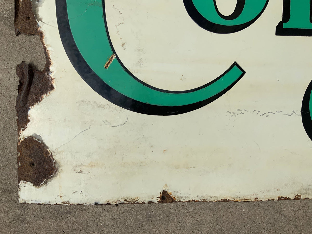 Original Double-Sided Colonial Gas Porcelain Sign