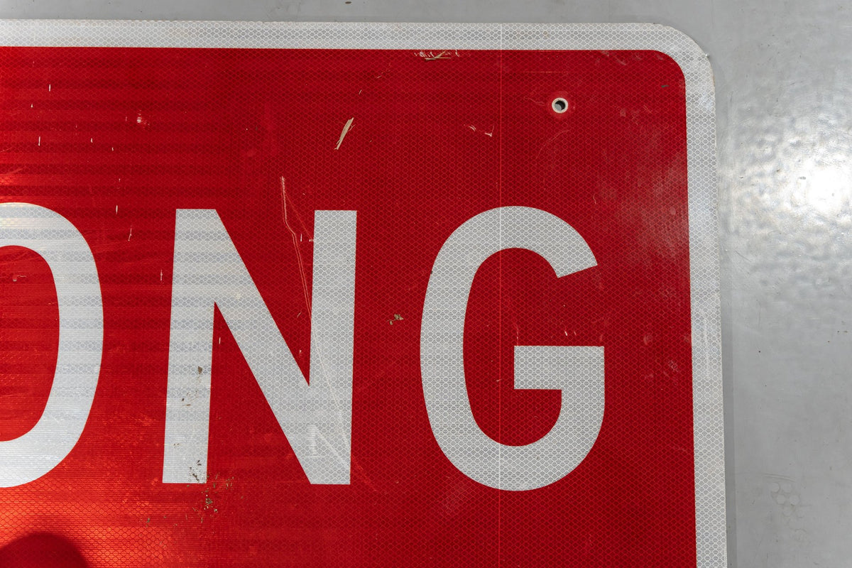 Original Reflective "Wrong Way" Street Sign