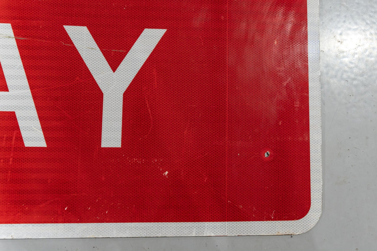 Original Reflective "Wrong Way" Street Sign