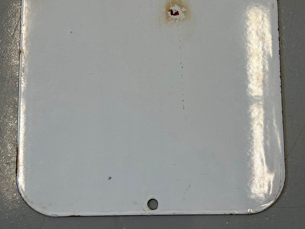 "Please Drive to Last Pump" Vintage Porcelain Gas Station Sign