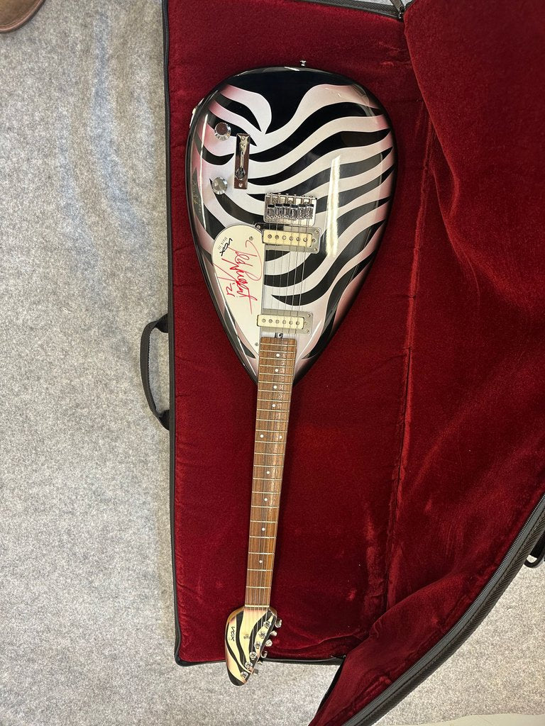 Rare 2000 Vox Mark lll Teardrop Guitar #1 of 3 in this custom finish signed by Ted Nugent