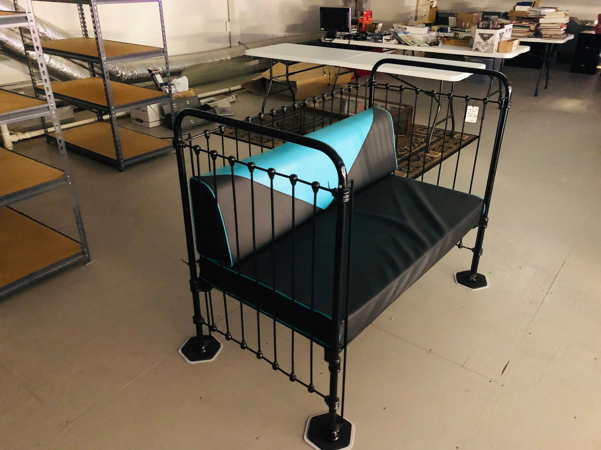 Restored 1920s Baby Bed Converted to 1950s-Style Couch
