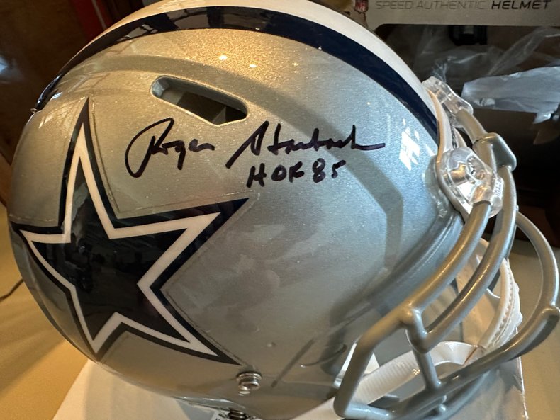 Roger Staubach HOF '85 Signed Riddell Full-Size Speed Pro Helmet w/ COA