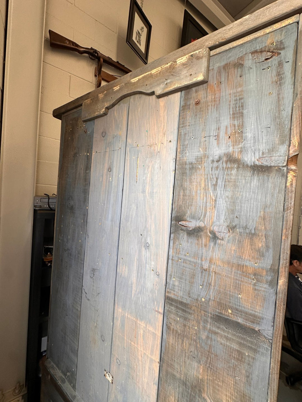 Rustic Hand Built  Barnwood Gun Cabinet