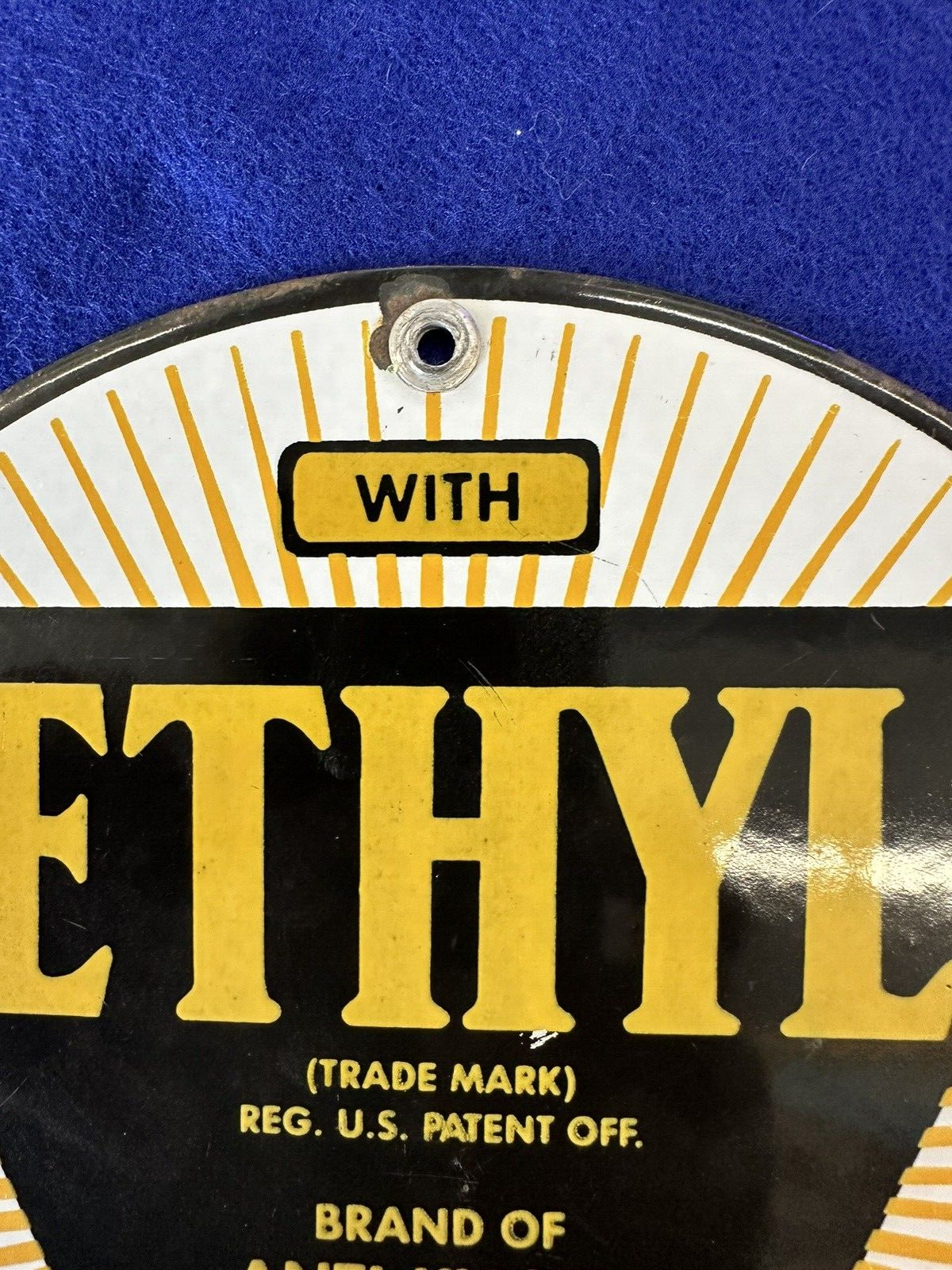 Ethyl Gasoline Vintage Porcelain Sign