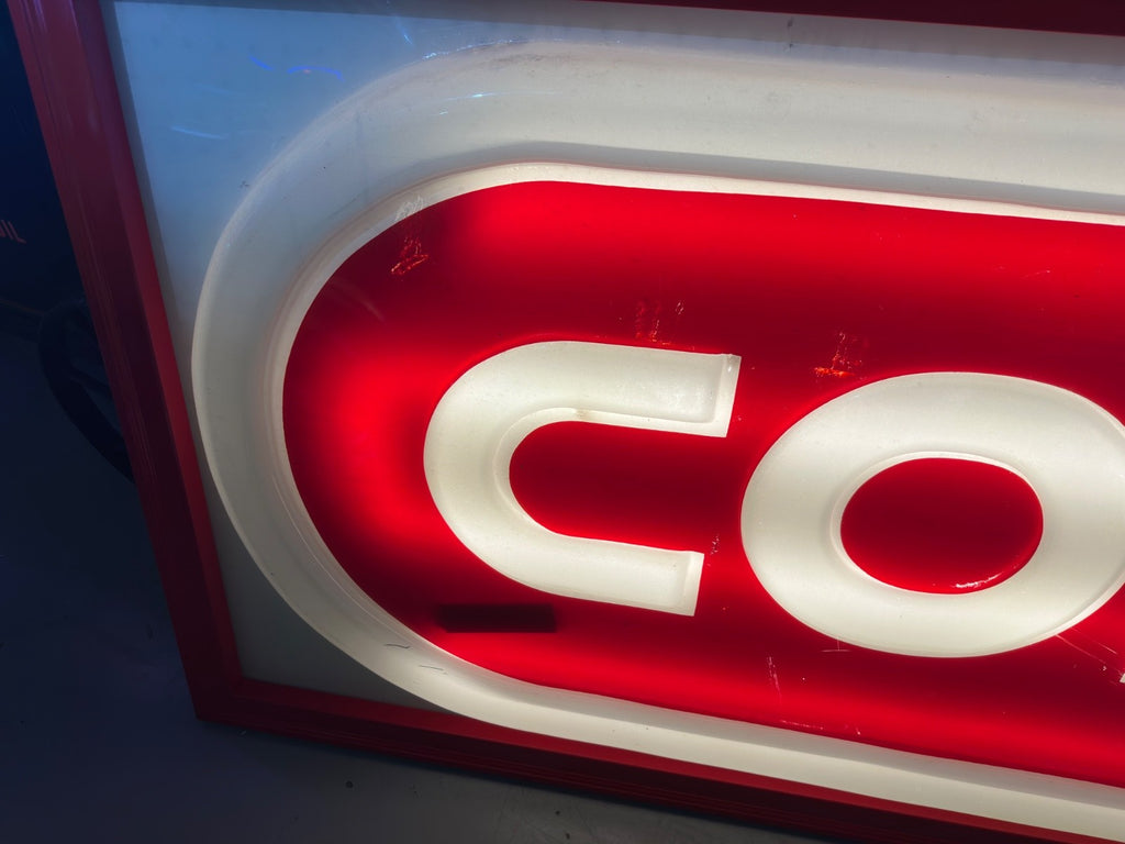 Vintage Conoco Plastic Lighted Sign 8x3 FT