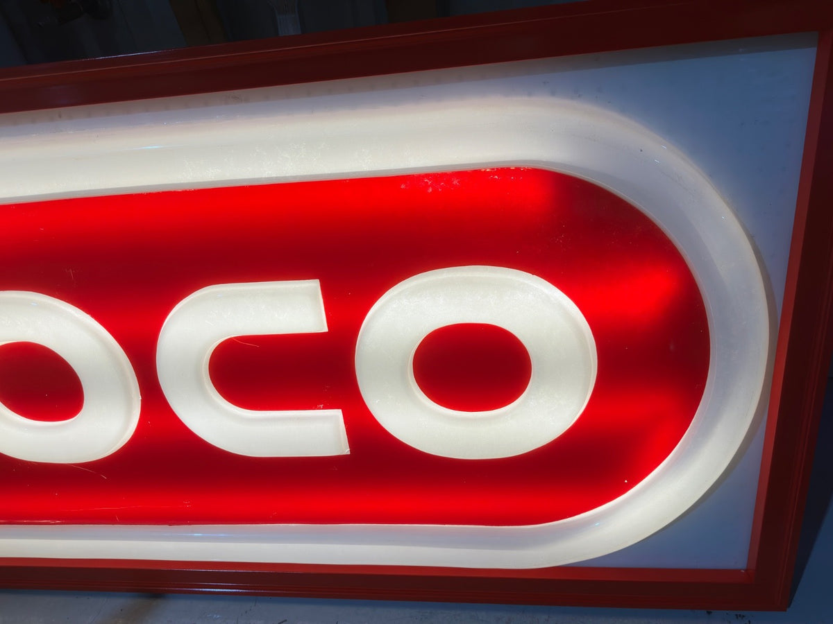 Vintage Conoco Plastic Lighted Sign 8x3 FT