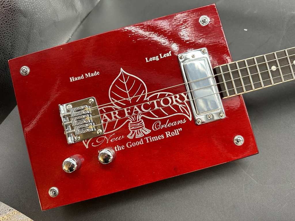 New Orleans Cigar Factory Electric Cigar Box Guitar – Red