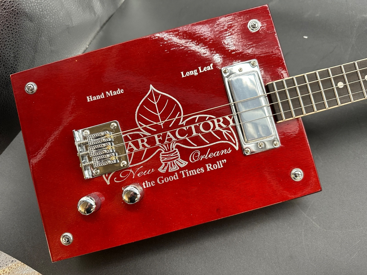 New Orleans Cigar Factory Electric Cigar Box Guitar – Red