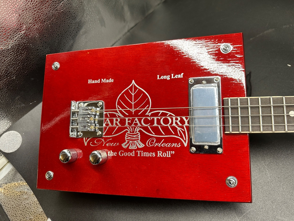 New Orleans Cigar Factory Electric Cigar Box Guitar – Red
