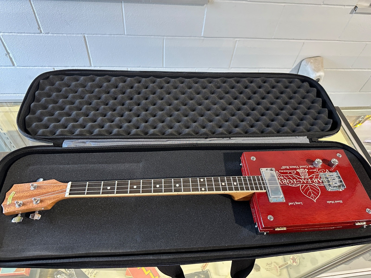 New Orleans Cigar Factory Electric Cigar Box Guitar – Red