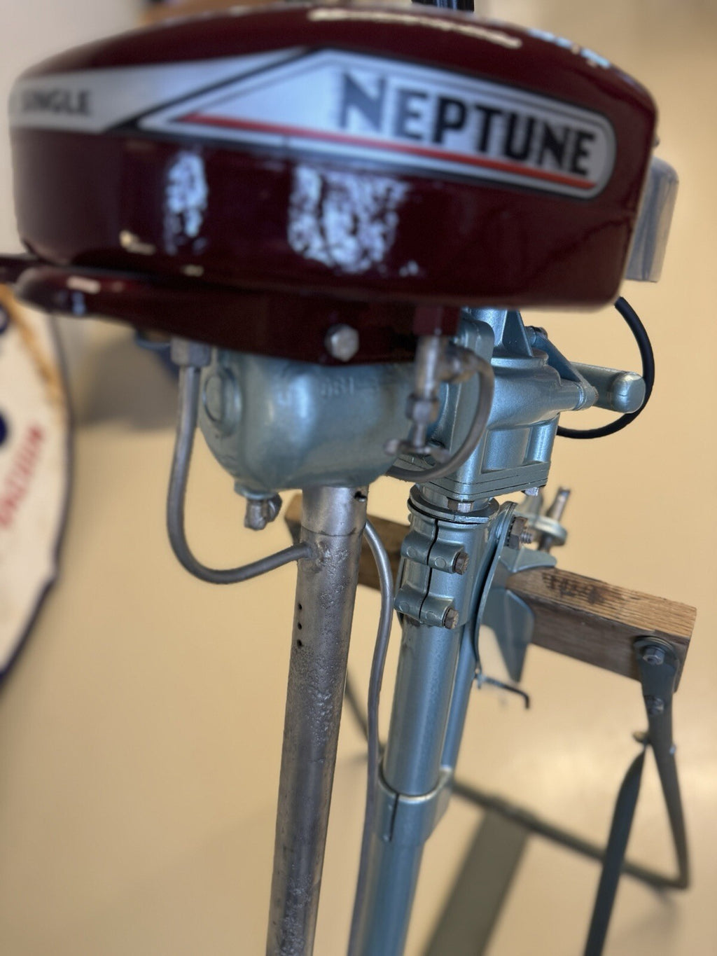 Vintage 1946 Neptune Muncie Outboard Motor with Stand – Model 15B2