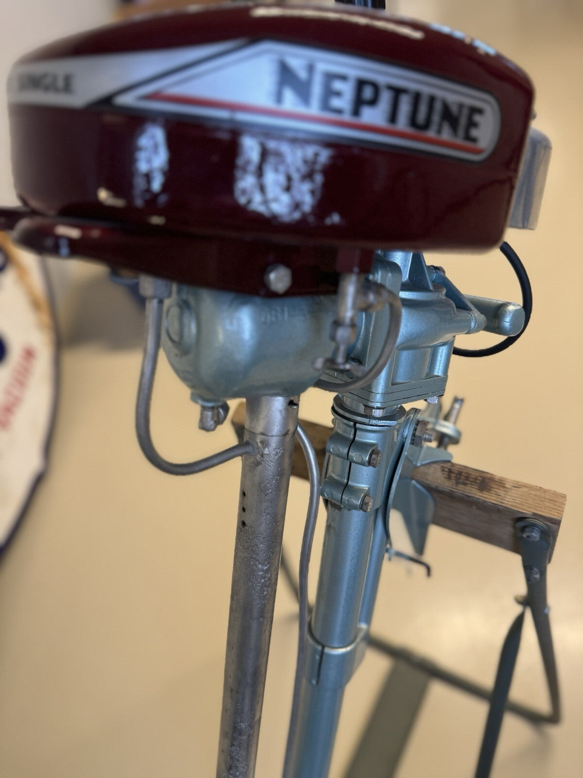 Vintage 1946 Neptune Muncie Outboard Motor with Stand – Model 15B2