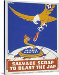Reproduction "Salvage Scrap to Blast the Jap "- WPA Poster Wall Art Phil von Phul