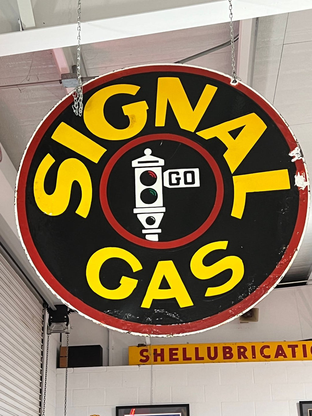 Signal Gas Vintage Double-Sided Hanging Sign
