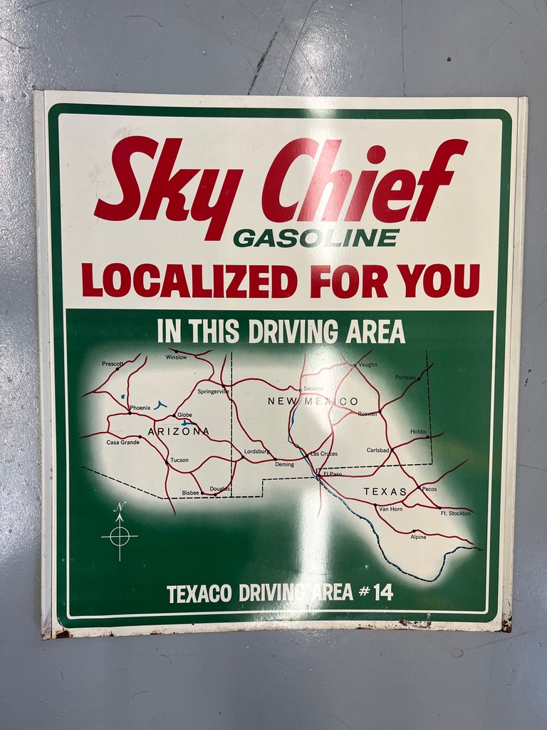 Texaco SkyChief Gasoline "Localized for You" Sign