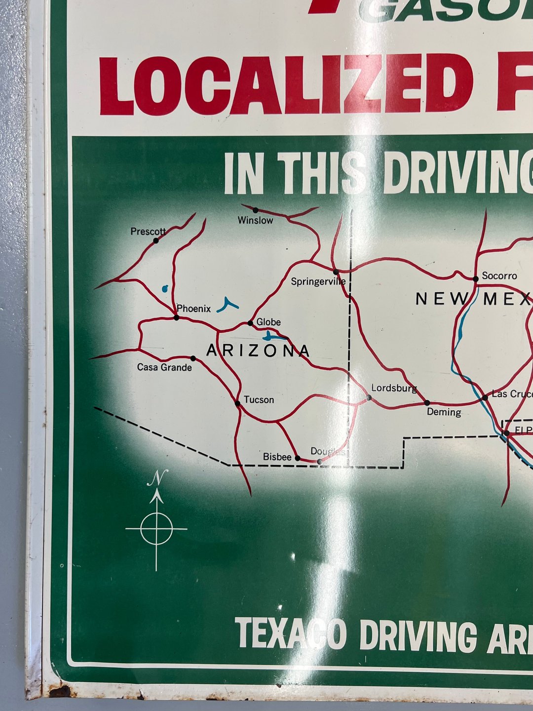 Texaco SkyChief Gasoline "Localized for You" Sign