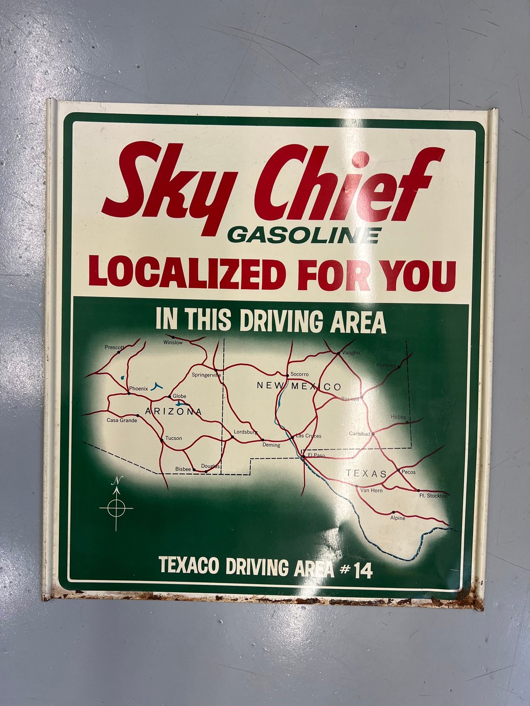 Texaco SkyChief Gasoline "Localized for You" Sign