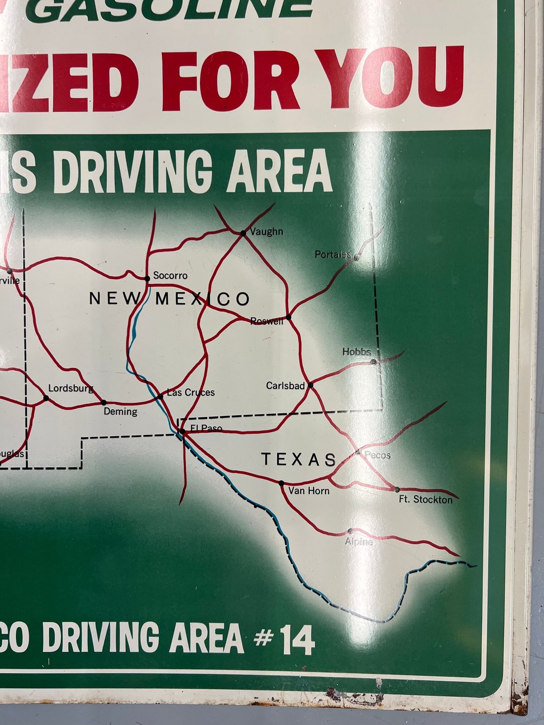 Texaco SkyChief Gasoline "Localized for You" Sign
