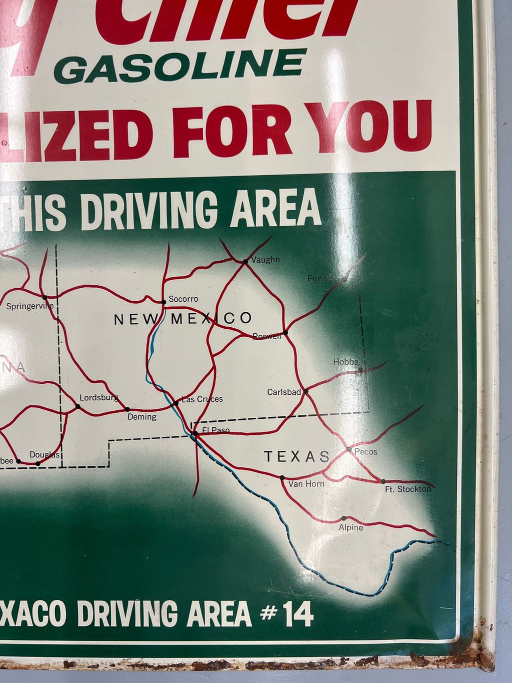 Texaco SkyChief Gasoline "Localized for You" Sign
