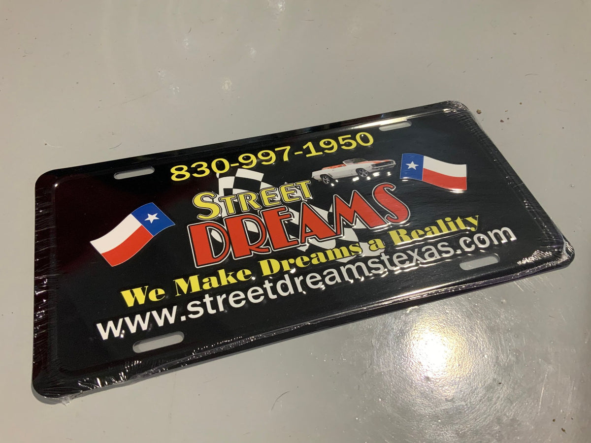 Street Dreams Texas Embossed Tin License Plate