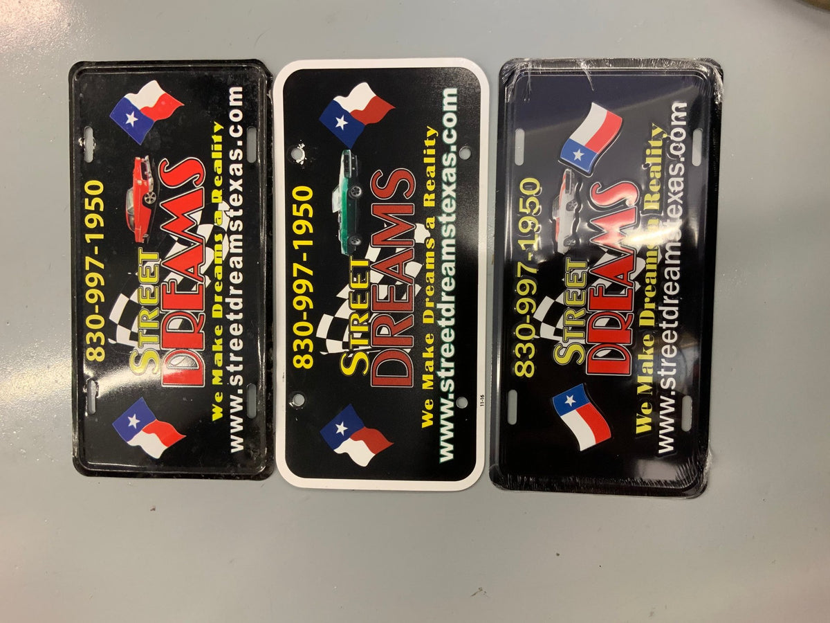 Street Dreams Texas Embossed Tin License Plate