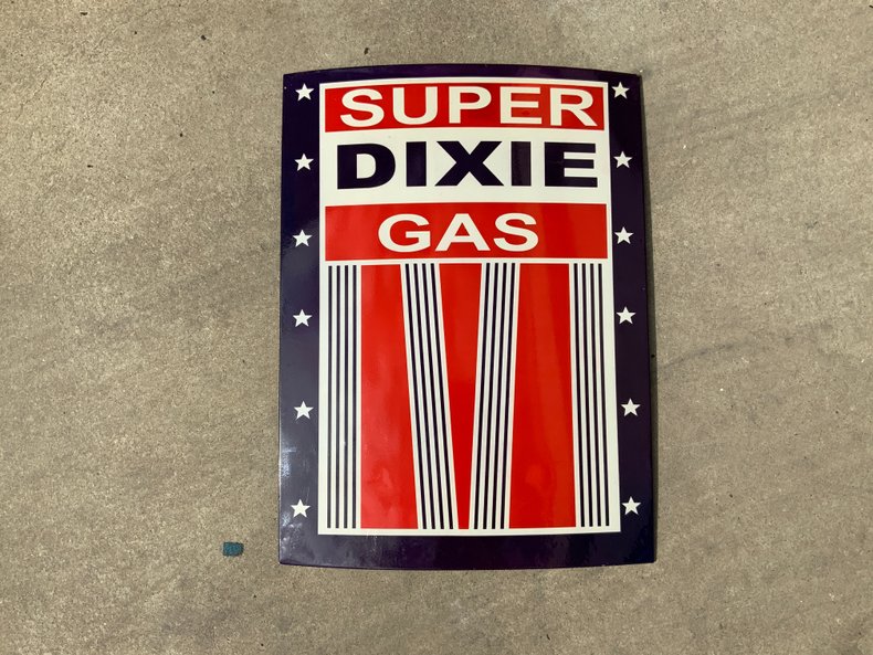 Super Dixie Gas Vintage Porcelain Sign