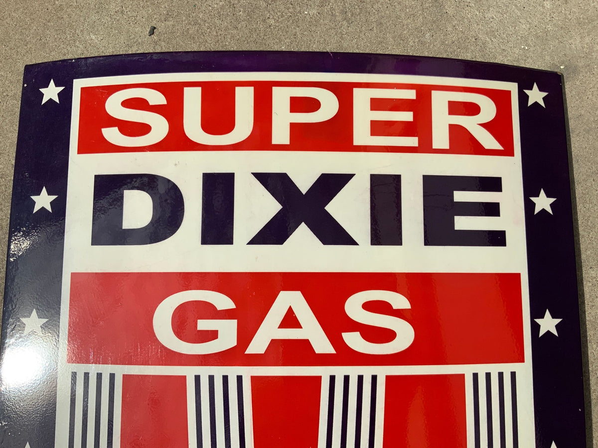 Super Dixie Gas Vintage Porcelain Sign