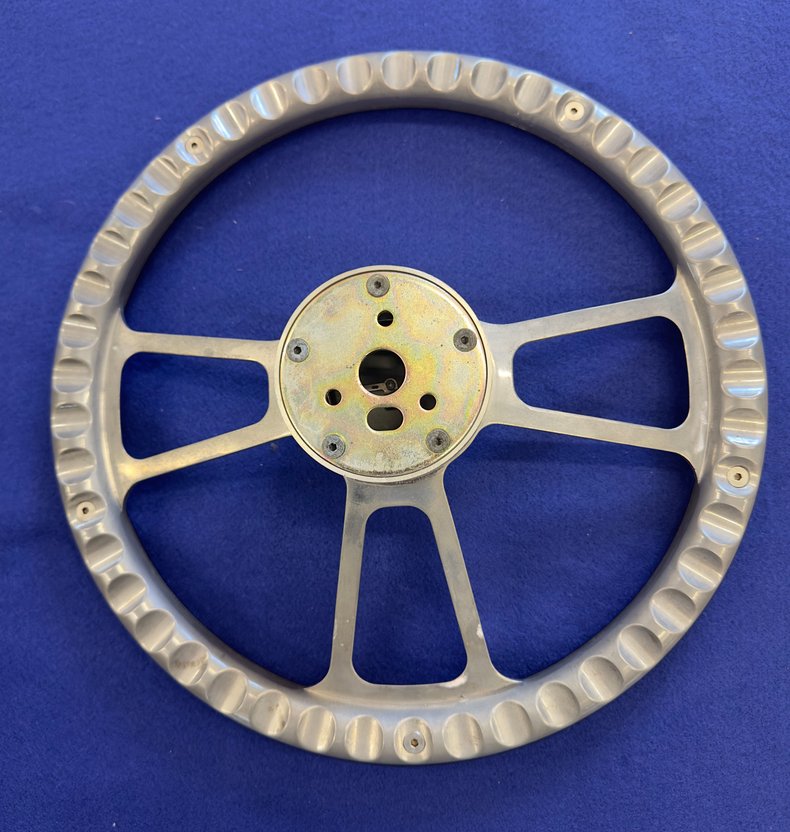 Universal 13.5" Chrome & Rubber Steering Wheel with Horn Button