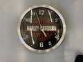 Harley-Davidson Logo Clock with Brushed Metal Trim