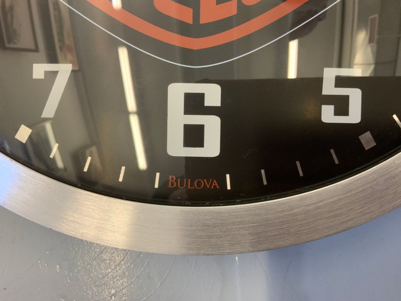 Harley-Davidson Logo Clock with Brushed Metal Trim