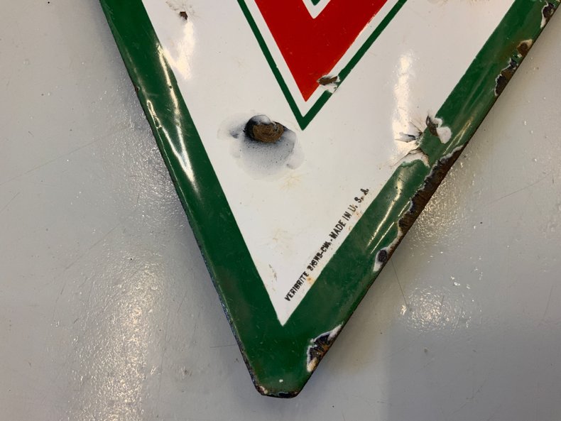 Conoco Germ Processed Paraffin Base Motor Oil Double-Sided Porcelain Sign