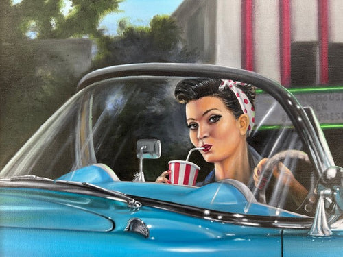 "Evening Cruise" – Original Oil on Canvas by Gary Lovelace, 10" × 20"