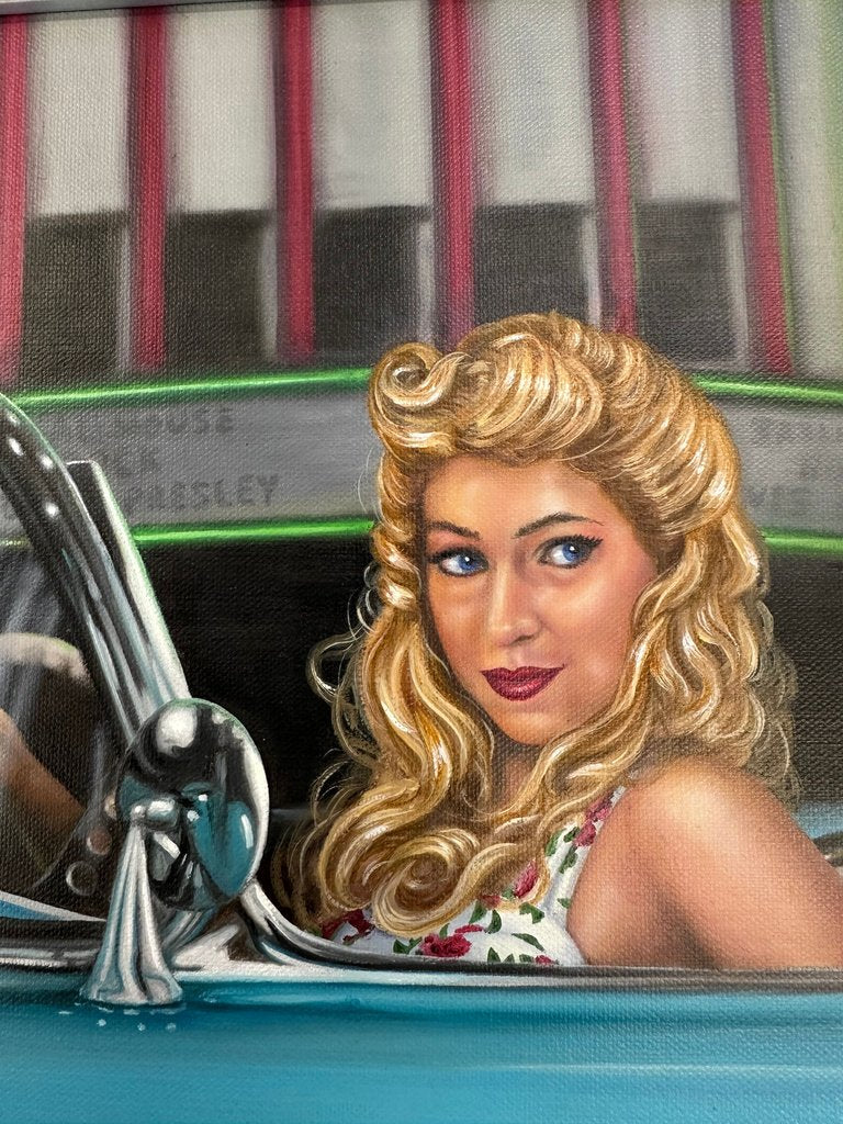 "Evening Cruise" – Original Oil on Canvas by Gary Lovelace, 10" × 20"